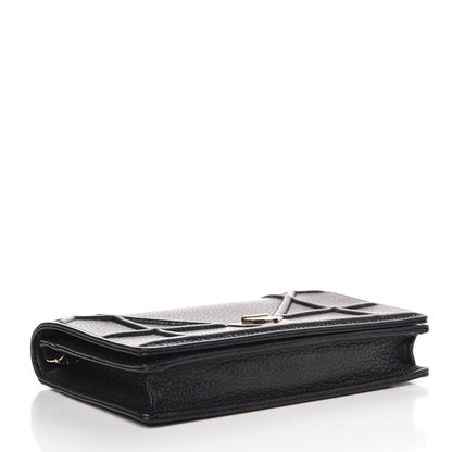 Christian Dior Grained Calfskin Diorama Wallet on Chain Pouch Black 4 of 9