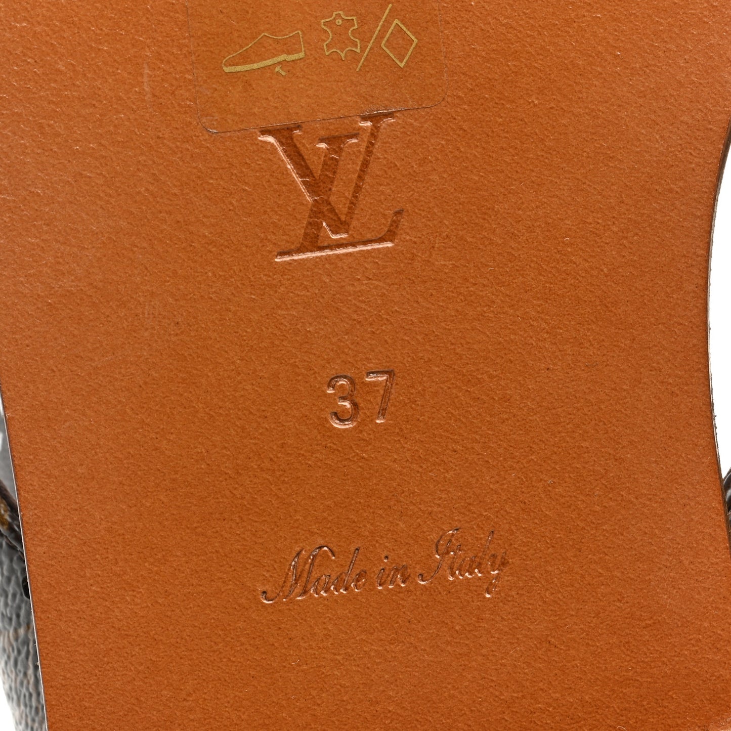 Monogram Sunny Flat Thong Sandals 37 Brown