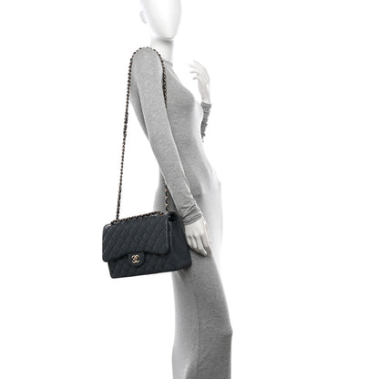 Chanel Caviar Quilted Jumbo Double Flap Grey 2 of 11