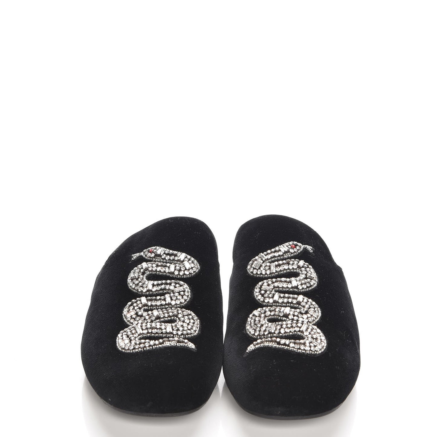 Velvet Embellished Evening Slipper 40 Black