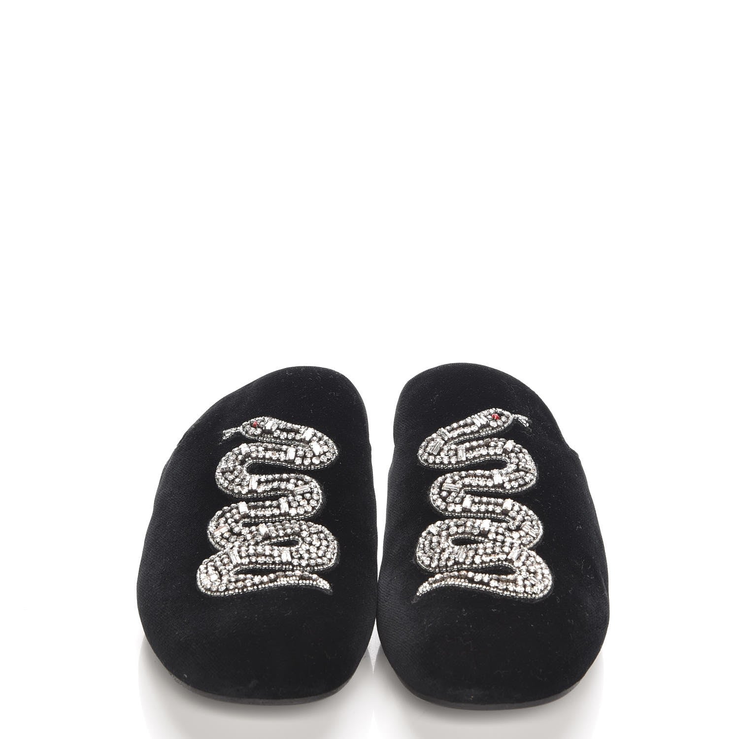 Gucci Velvet Embellished Evening Slipper 40 Black 2 of 7