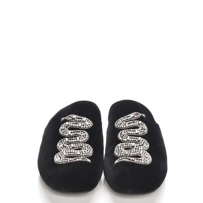 Gucci Velvet Embellished Evening Slipper 40 Black 2 of 7
