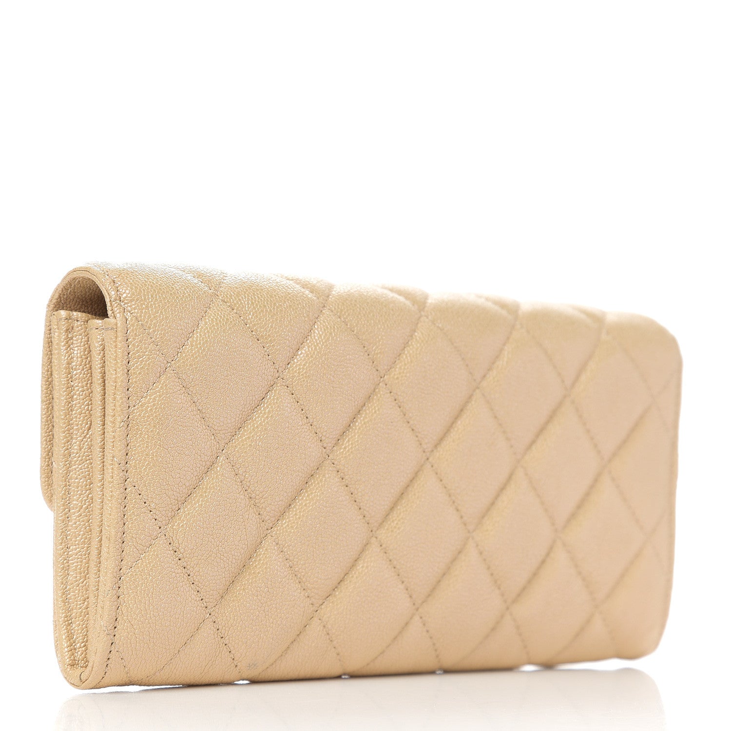 Chanel Iridescent Caviar Quilted Long Flap Wallet Beige 2 of 8