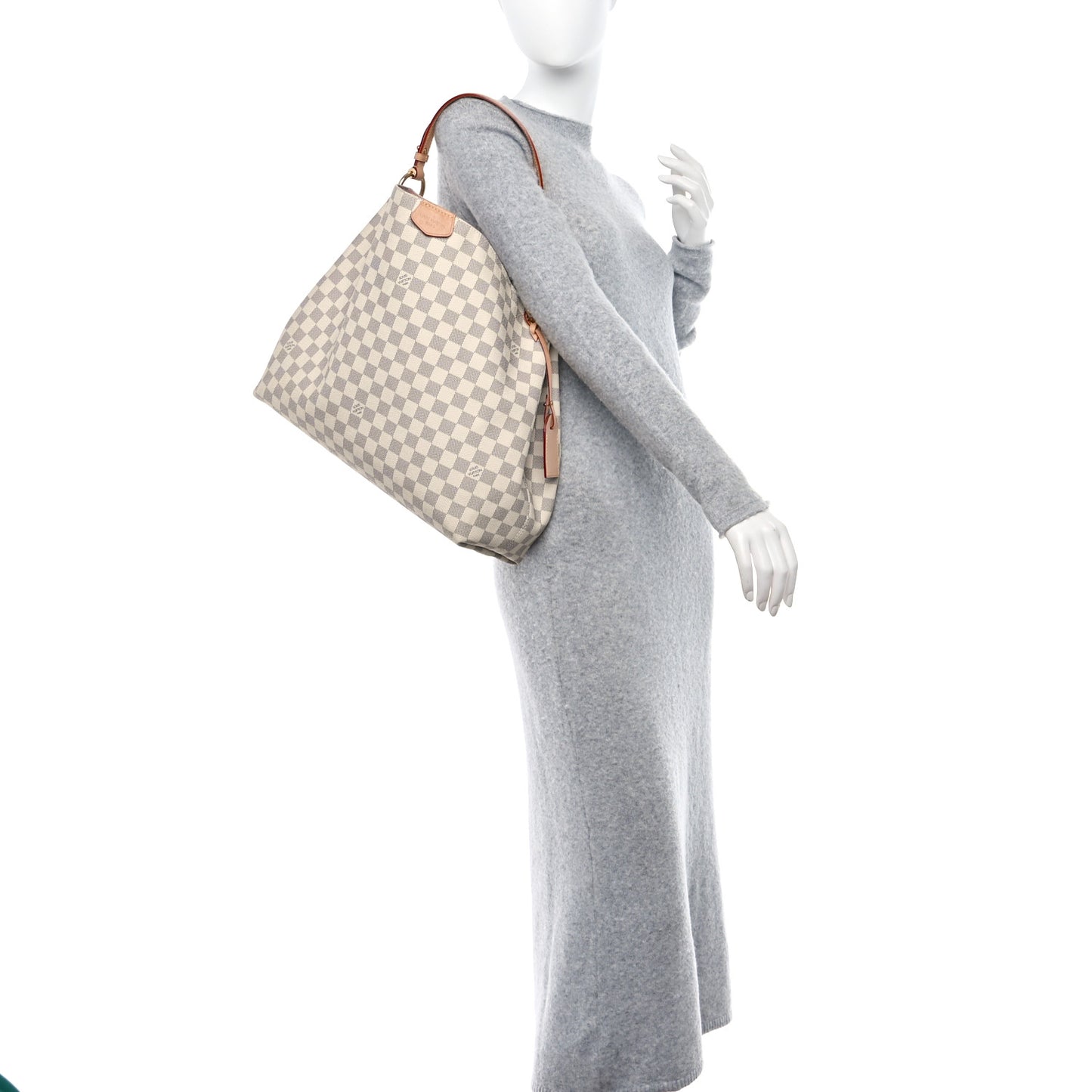 LOUIS VUITTON Damier Azur Graceful MM Rose Ballerine