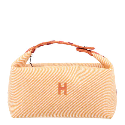 Hermes Merino Wool Large Au Carre Bride-A-Brac Pouch Fauve 1 of 9