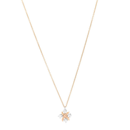 Tiffany Platinum 18K Yellow Gold Diamond Schlumberger Lynn Pendant Necklace 1 of 5