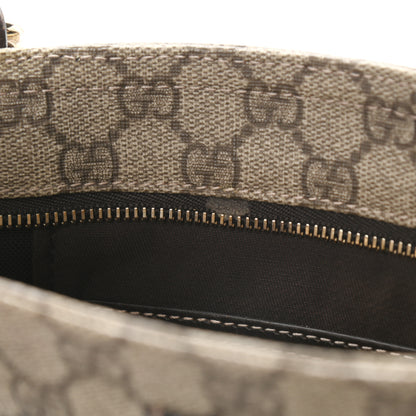 Gucci GG Supreme Monogram Selleria Calfskin Small Flat Side Zip Messenger Bag Beige Ebony Cocoa Dark Chocolate 9 of 9