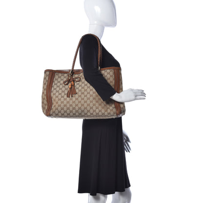 Gucci Monogram Cellarius Calfskin Medium Bella Tote Beige Ebony Cuir 2 of 11