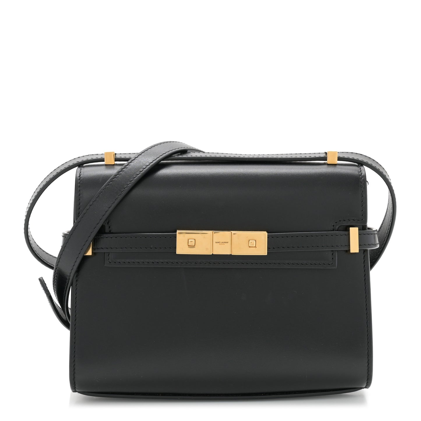 Smooth Calfskin Mini Manhattan Shoulder Bag Black