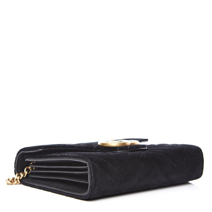 Gucci Velvet Matelasse GG Marmont Chain Wallet Black 4 of 11