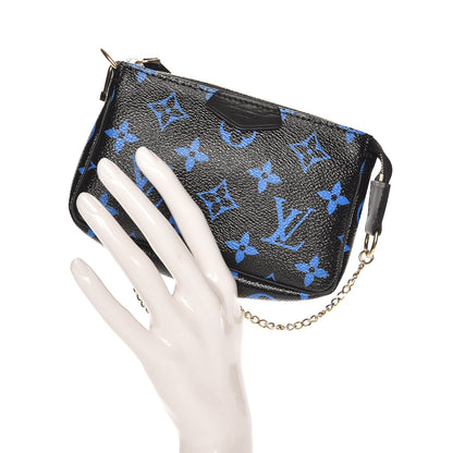 Louis Vuitton Colored Monogram Mini Pochette Accessories Blue Black 2 of 7