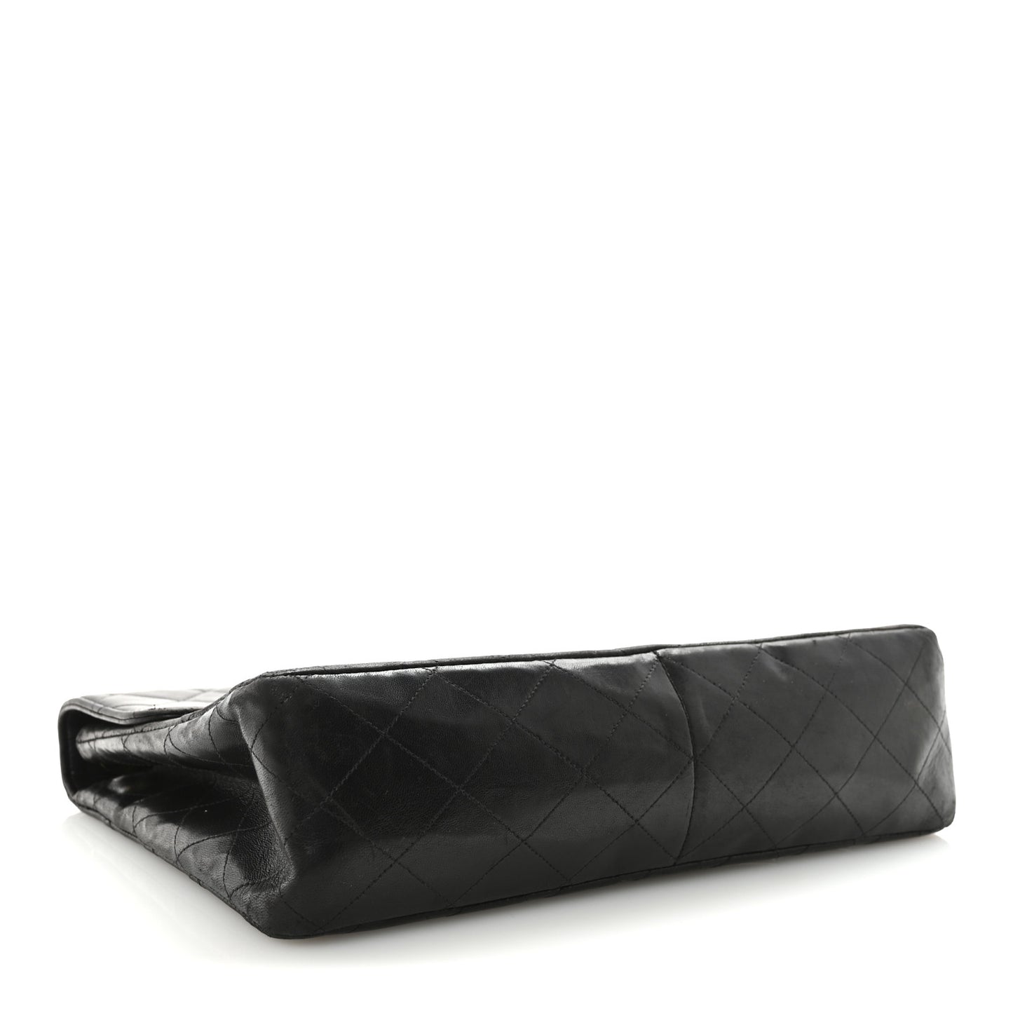 Lambskin Quilted XL Jumbo Single Flap Black