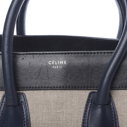 Celine Natural Canvas Smooth Calfskin Mini Luggage Cream 11 of 13