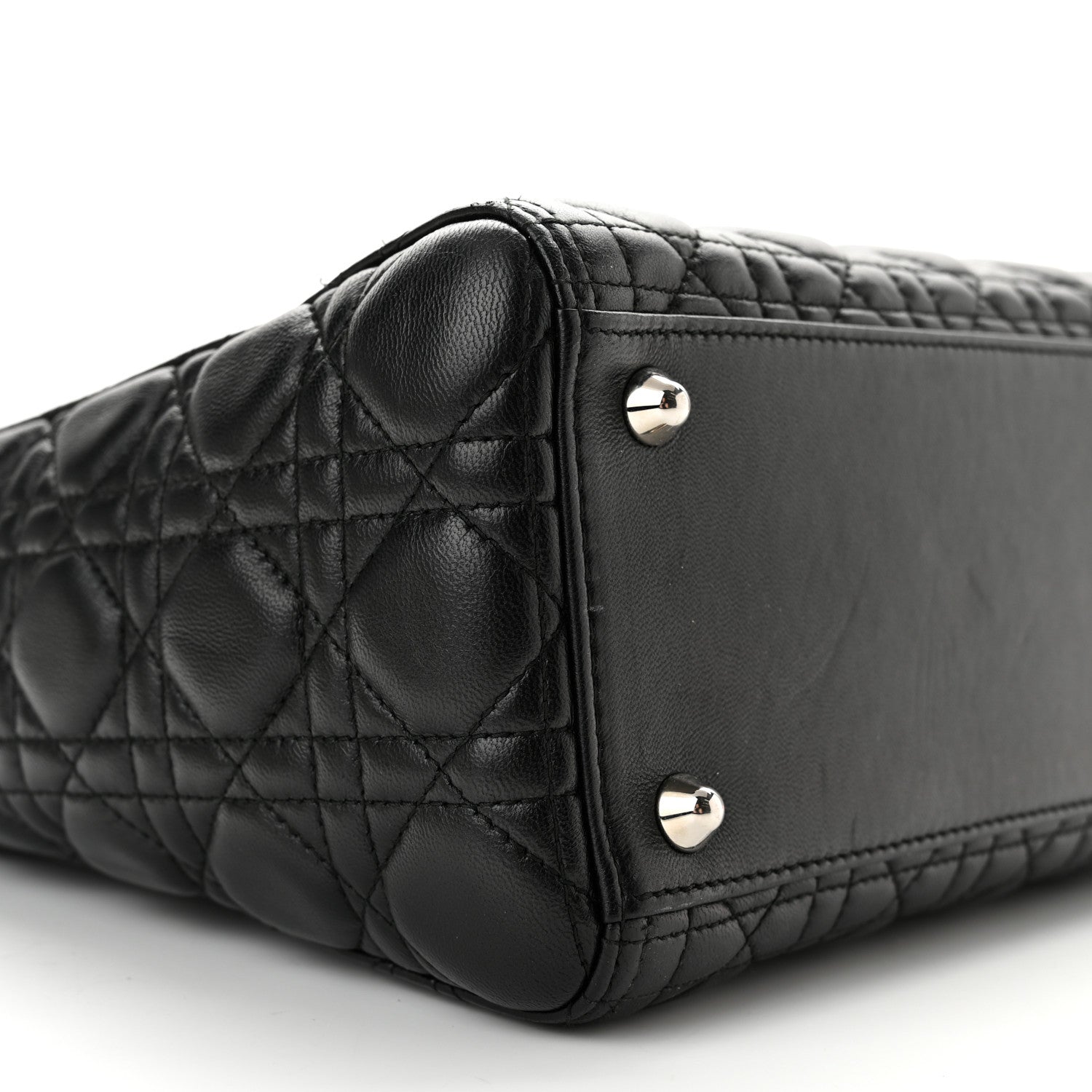 Christian Dior Lambskin Cannage Large Lady Dior Black 9 of 10