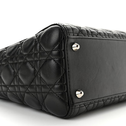 Christian Dior Lambskin Cannage Large Lady Dior Black 9 of 10