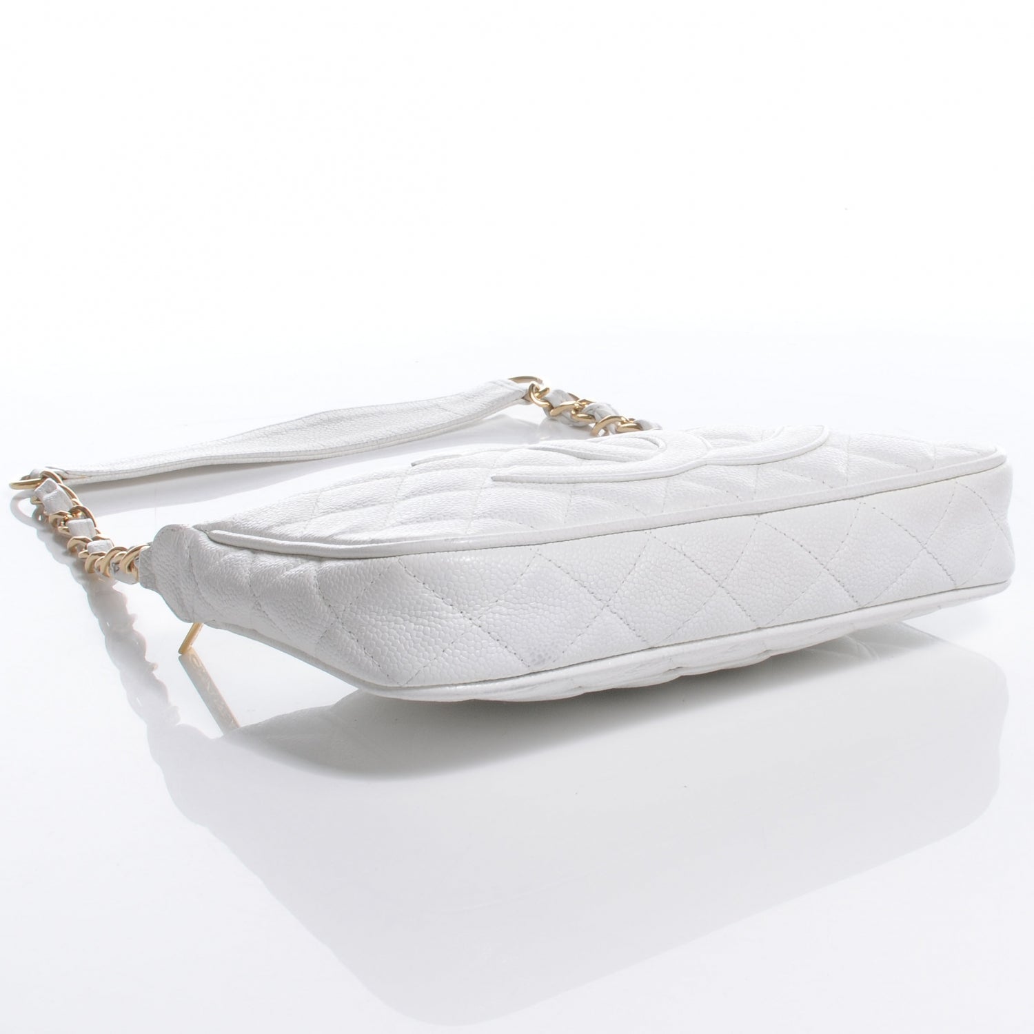 Chanel Caviar Quilted Small Pochette White 4 of 7