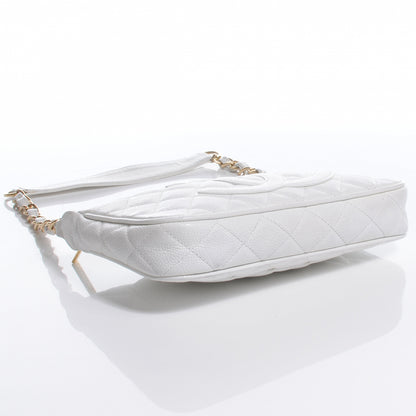 Chanel Caviar Quilted Small Pochette White 4 of 7