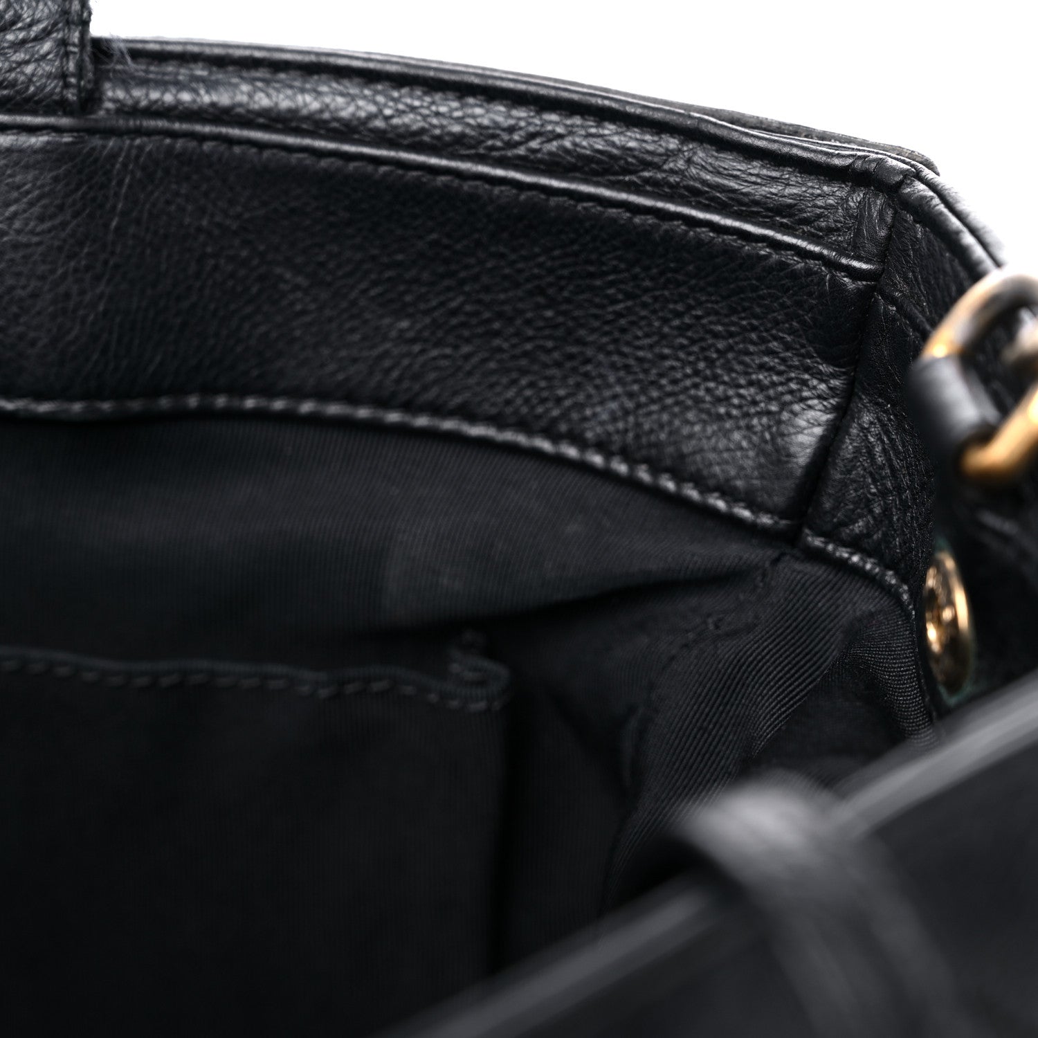 Chanel Calfskin Stitched Large Straight Lines Shopping Tote Black 14 of 18