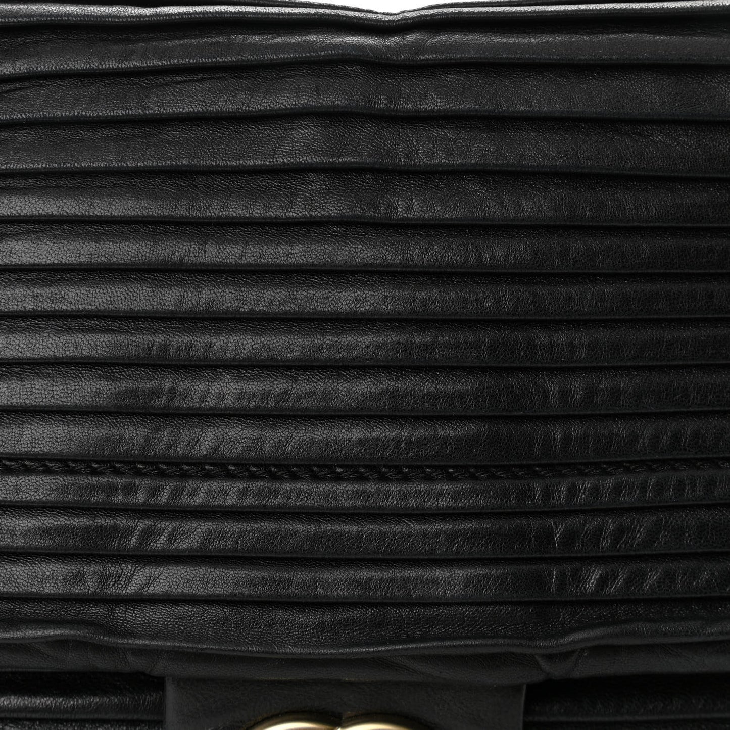Lambskin Pleated Flap Shoulder Bag Black