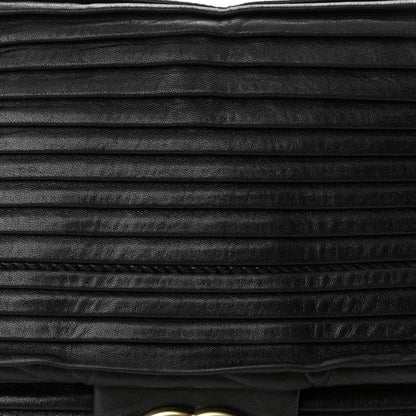 Chanel Lambskin Pleated Flap Shoulder Bag Black 7 of 9