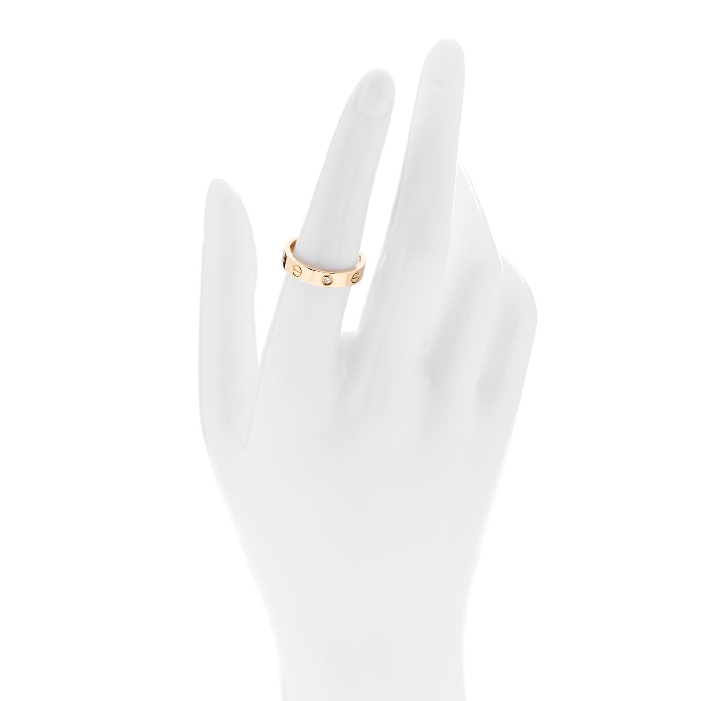18K Yellow Gold Diamond 4mm LOVE Wedding Band Ring 54 6.75