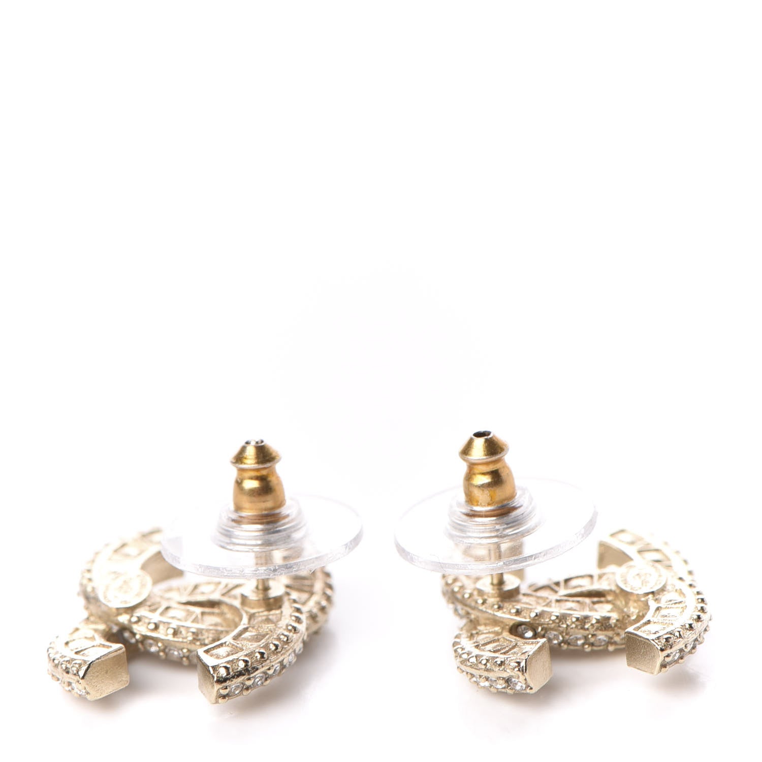 Chanel Crystal CC Earrings Gold 3 of 5