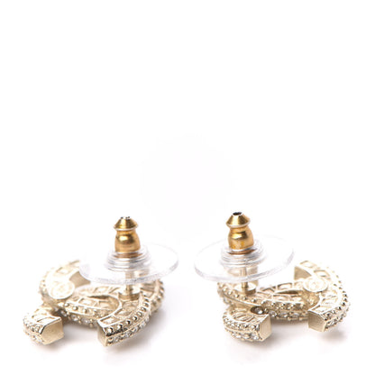 Chanel Crystal CC Earrings Gold 3 of 5