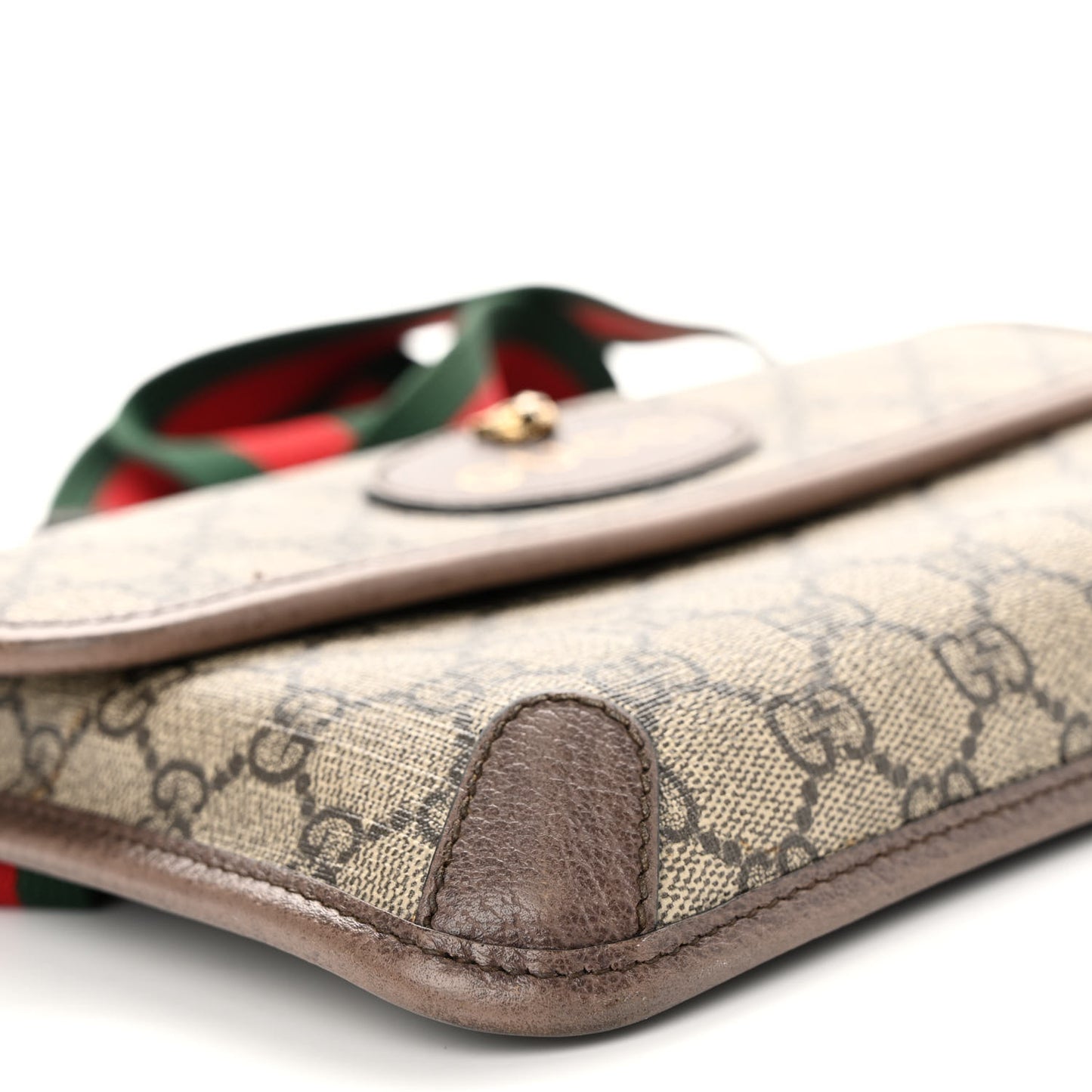 GG Supreme Monogram Neo Vintage Web Belt Bag Brown