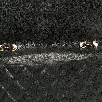 Chanel Caviar Quilted Jumbo Single Flap Black 17 of 25