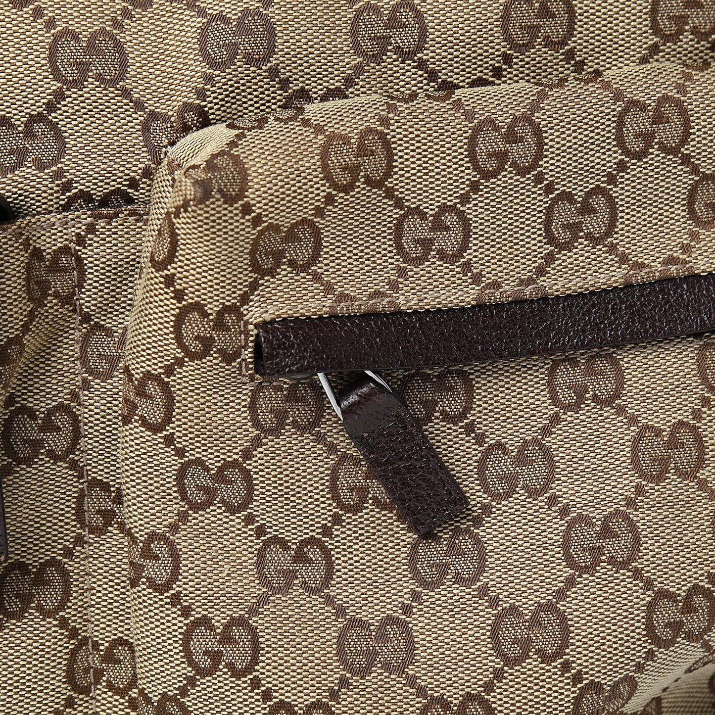 Monogram Web Medium Double Pocket Messenger Bag Dark Brown