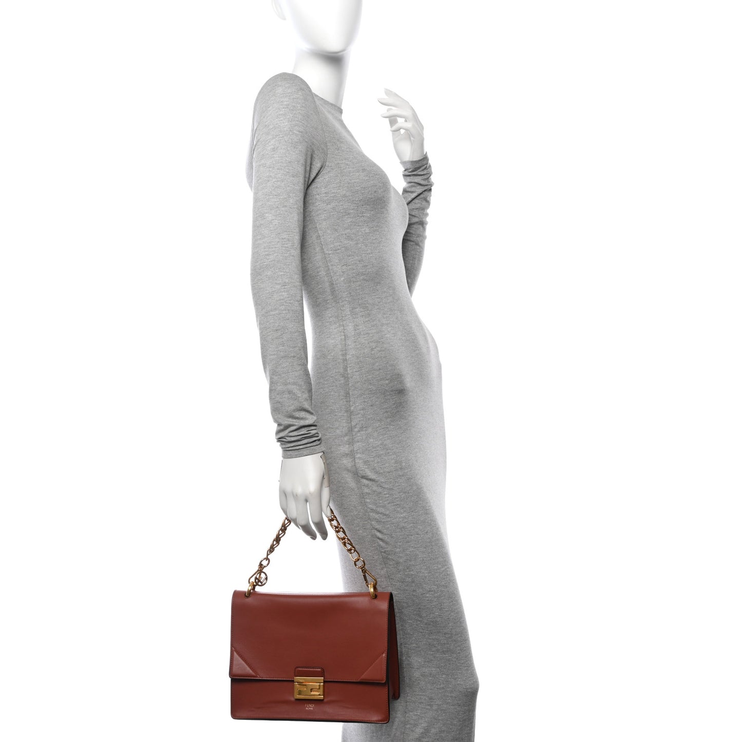 Vitello Grace Matte F is Fendi Kan U Shoulder Bag Rust