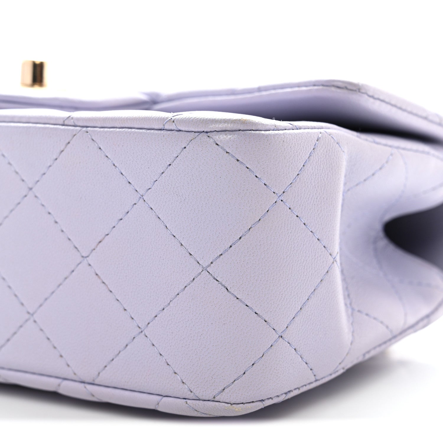 Chanel Lambskin Quilted Mini Top Handle Rectangular Flap Light Purple 28 of 31