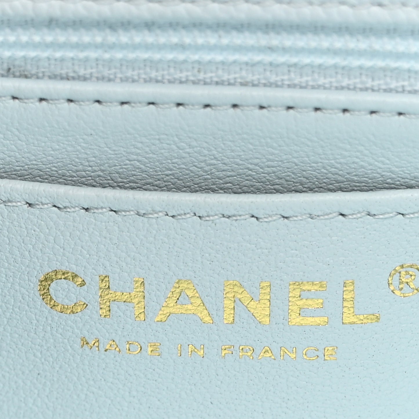 Caviar Quilted Mini Retro Twist Top Handle Flap Light Blue