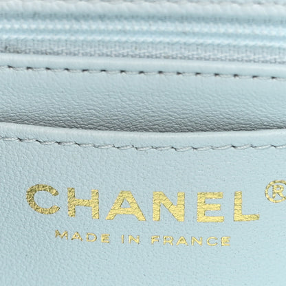 Chanel Caviar Quilted Mini Retro Twist Top Handle Flap Light Blue 6 of 11
