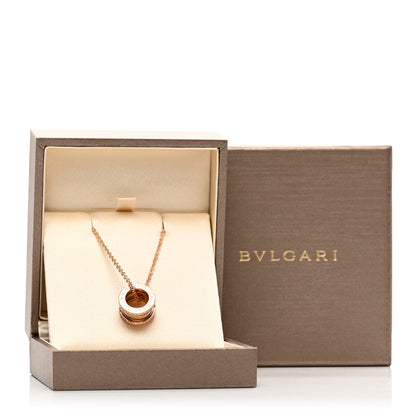 Bulgari 18K Rose Gold Diamond B.Zero1 Pendant Necklace 5 of 5