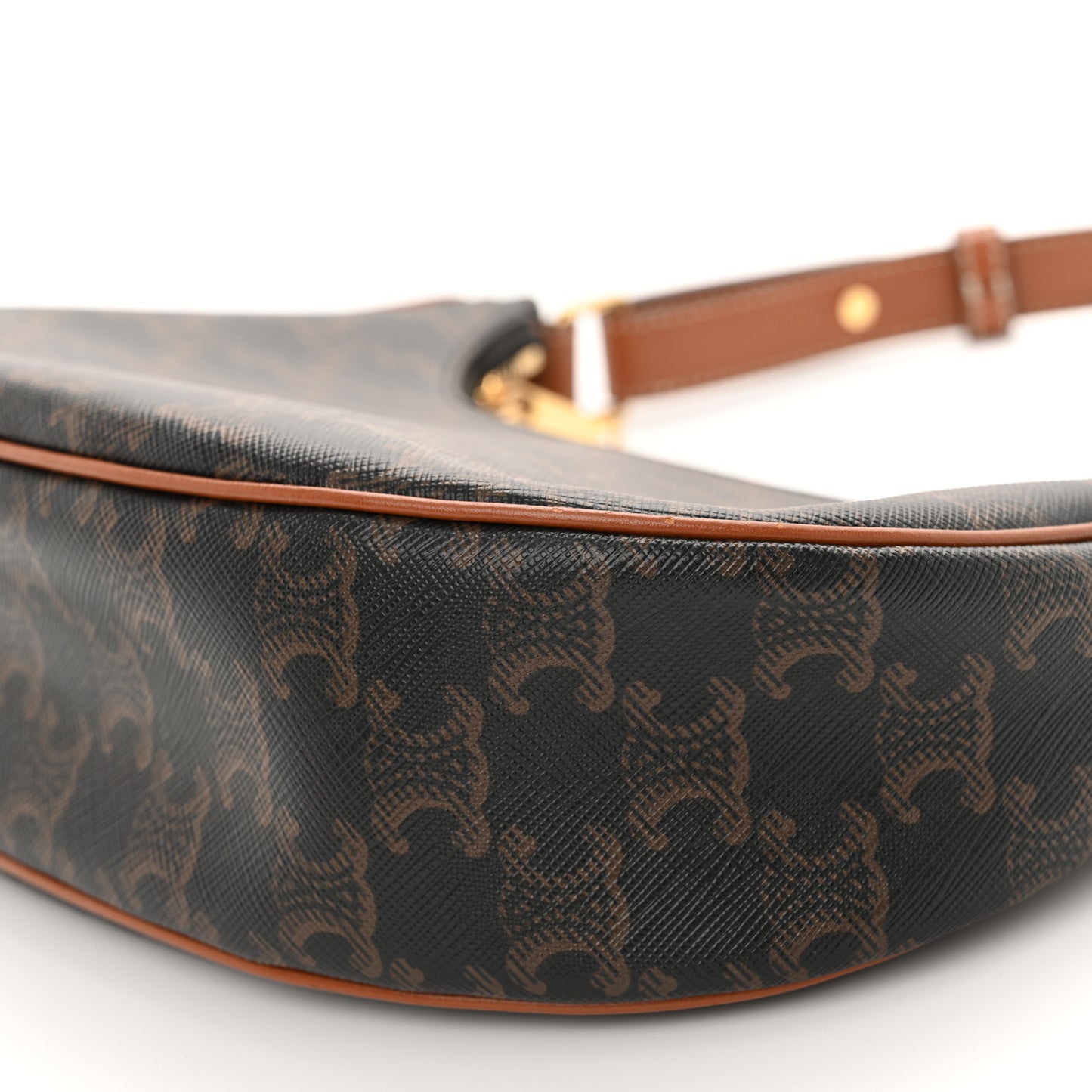 Triomphe Canvas Calfskin Ava Shoulder Bag Tan