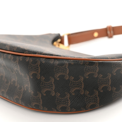 Celine Triomphe Canvas Calfskin Ava Shoulder Bag Tan 10 of 10