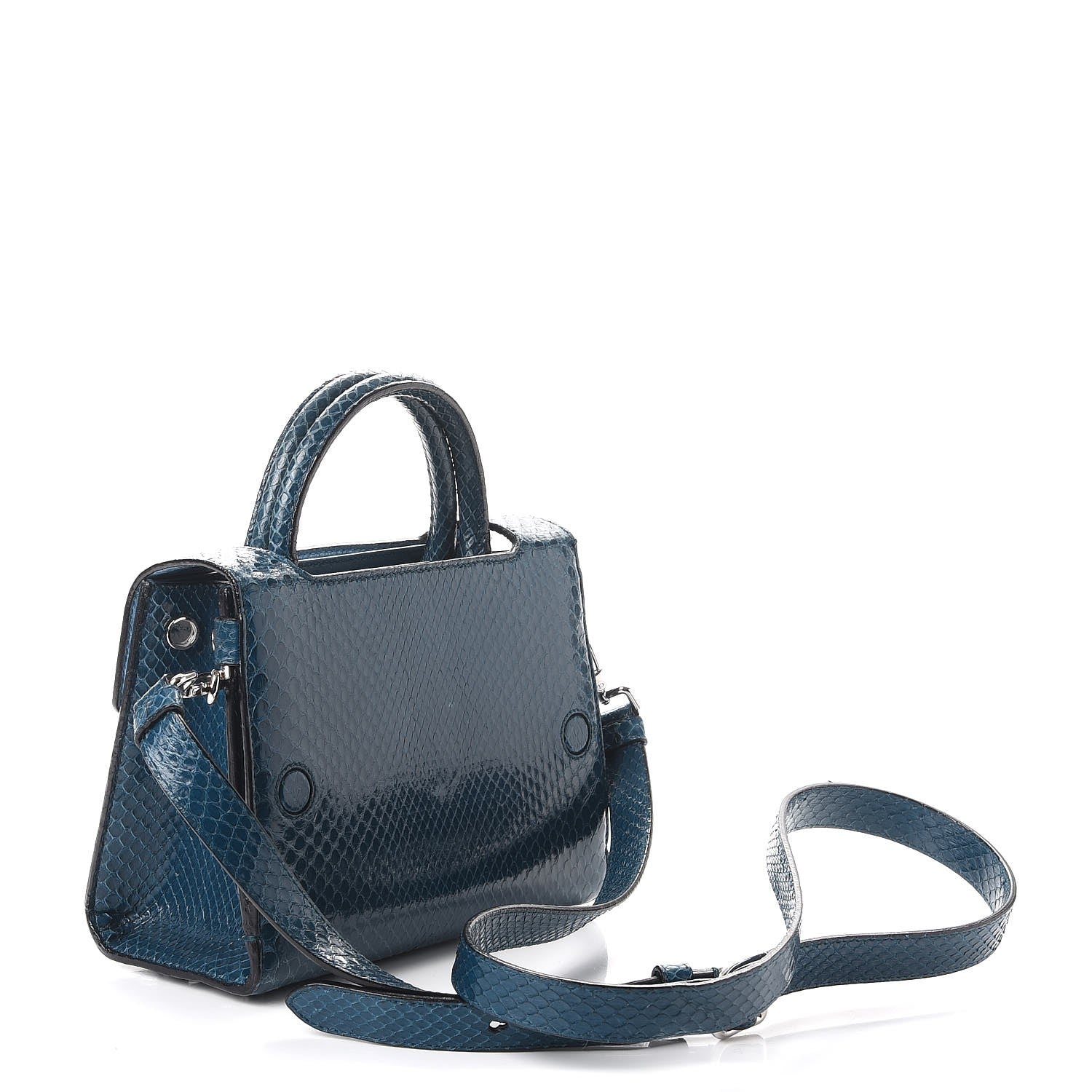 Christian Dior Python Mini Diorever Flap Blue 3 of 16