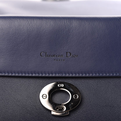Christian Dior Metallic Patent Smooth Calfskin Small Be Dior Flap Navy Light Blue 8 of 9
