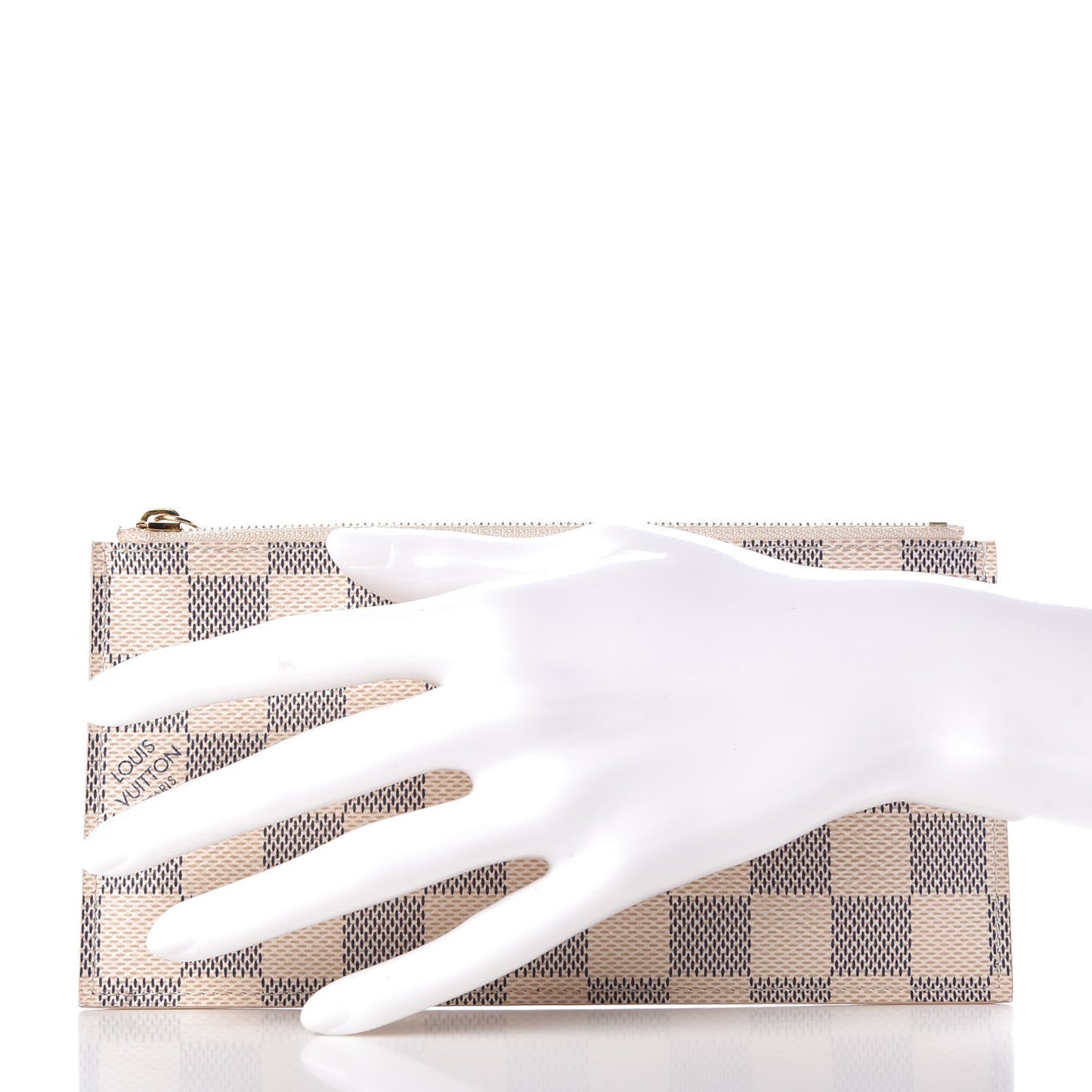 Damier Azur Felicie Chain Wallet Zippered Insert Rose Ballerine