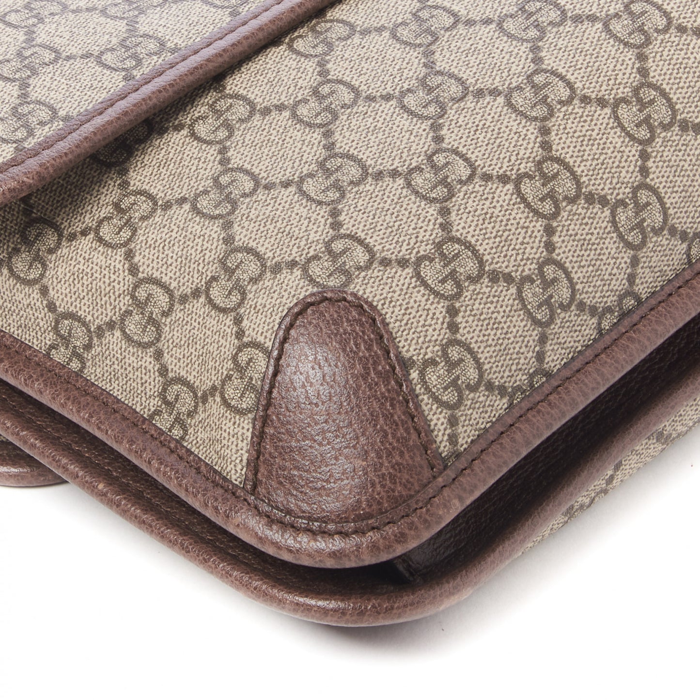 GG Supreme Monogram Web Neo Vintage Double Flap Messenger Bag Beige New Acero