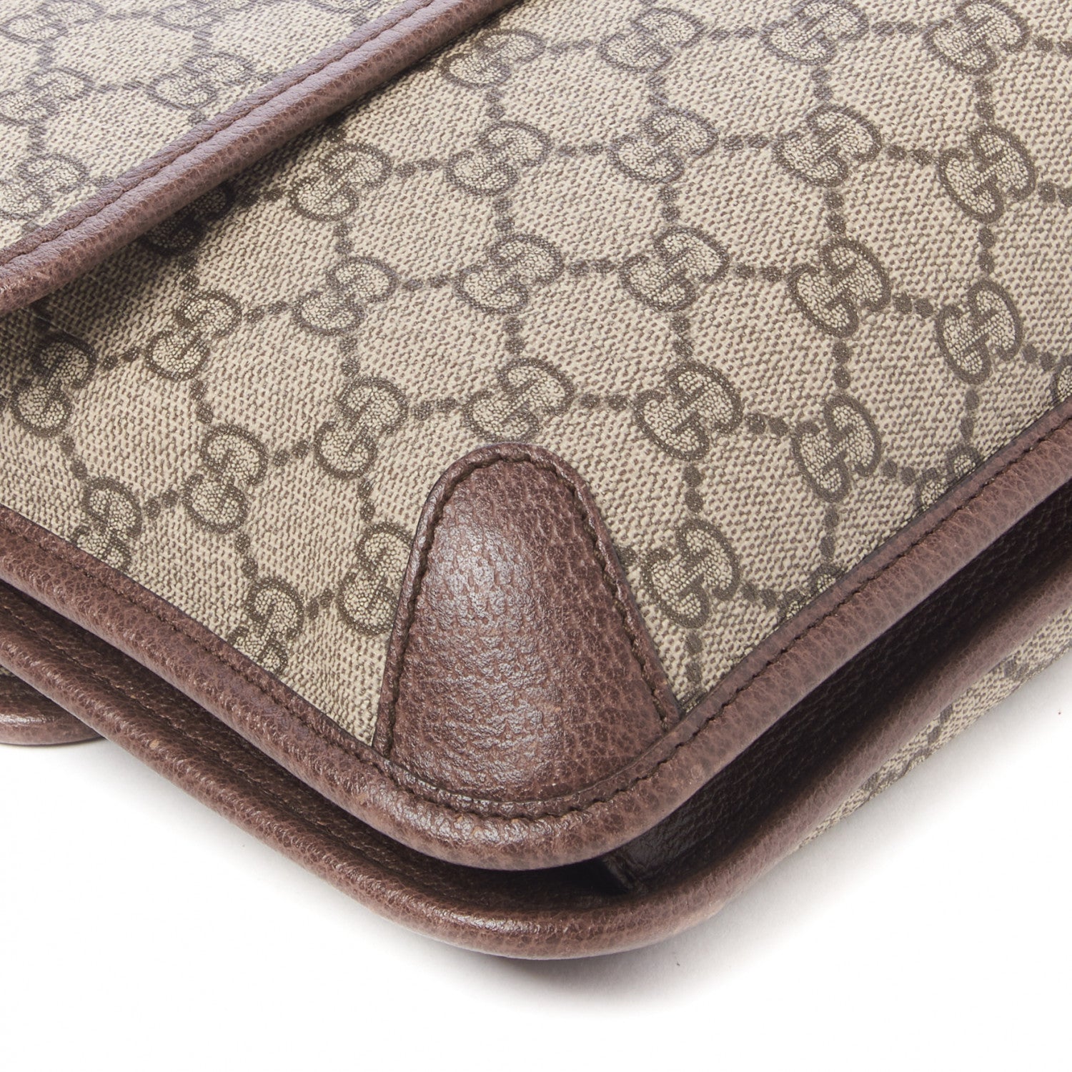 Gucci GG Supreme Monogram Web Neo Vintage Double Flap Messenger Bag Beige New Acero 5 of 7