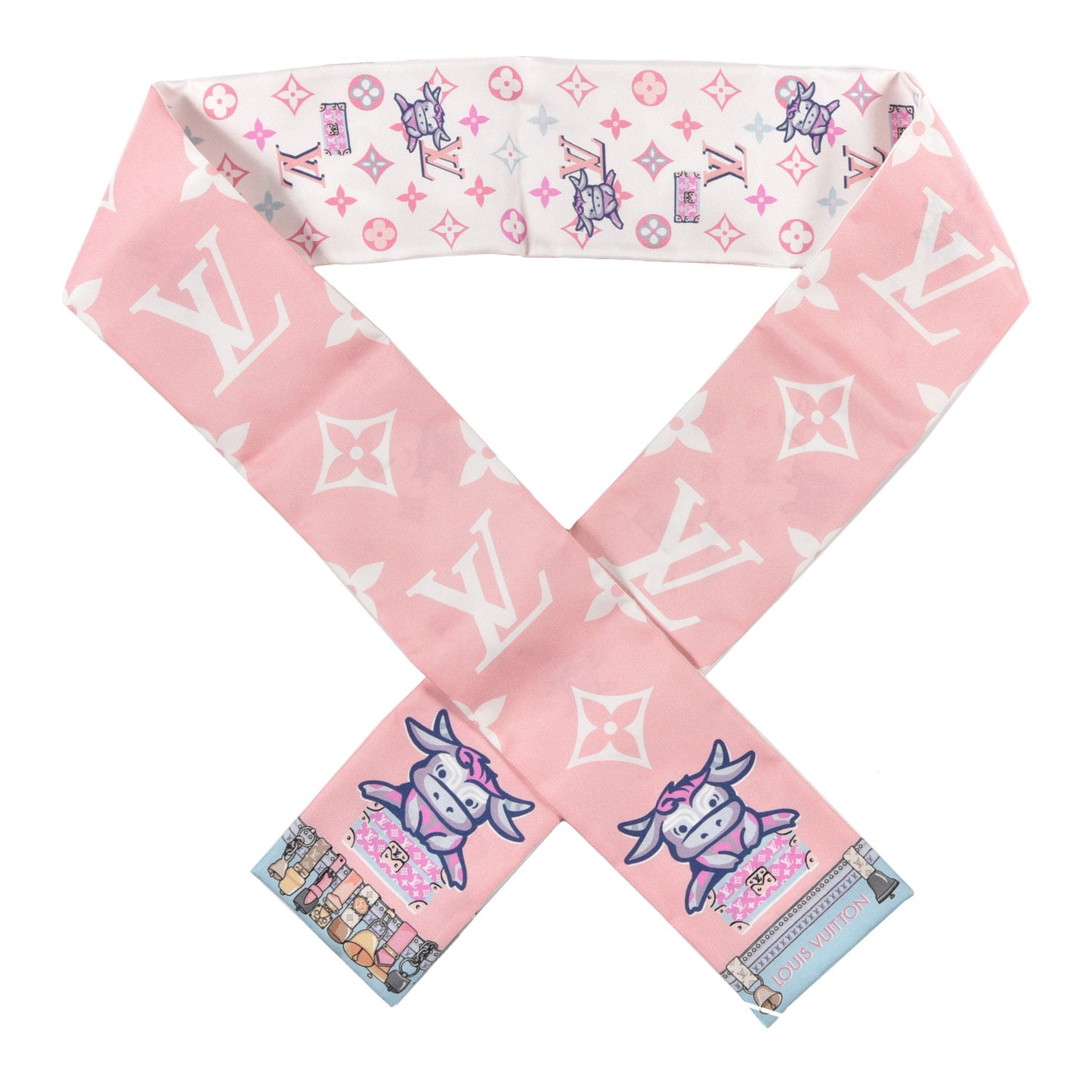 Silk Monogram Rodeo Bandeau Rose