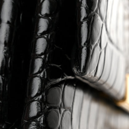 Balenciaga Shiny Extra Supple Calfskin Crocodile Embossed Small Triplet Bag Black 12 of 12