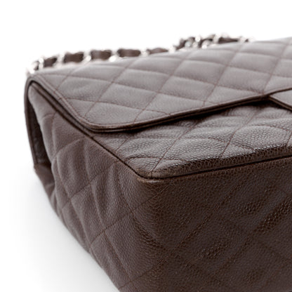 Chanel Caviar Quilted Jumbo Single Flap Dark Brown 15 of 15