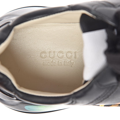 Gucci Calfskin Iridescent Logo Womens Rhyton Sneakers 35 Black 7 of 8