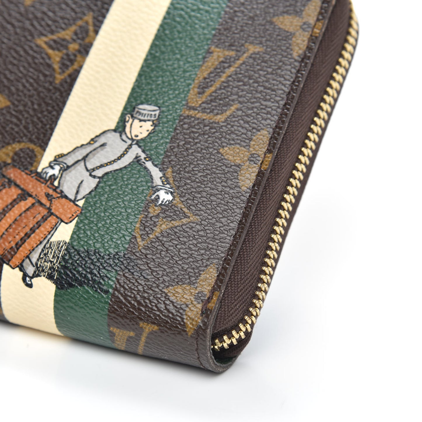 Monogram Groom Zippy Organizer Wallet Green
