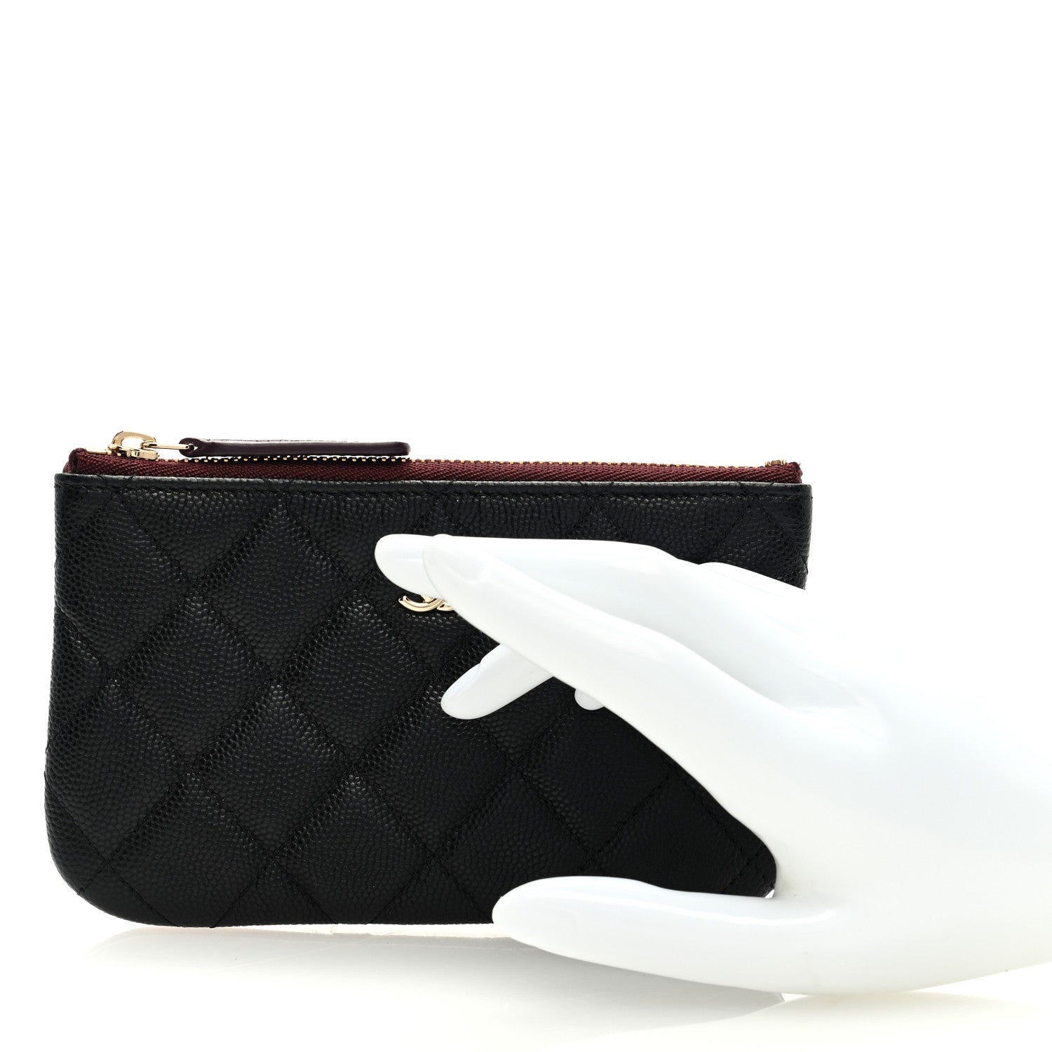 Chanel Caviar Quilted Small Cosmetic Case Black 2 of 7