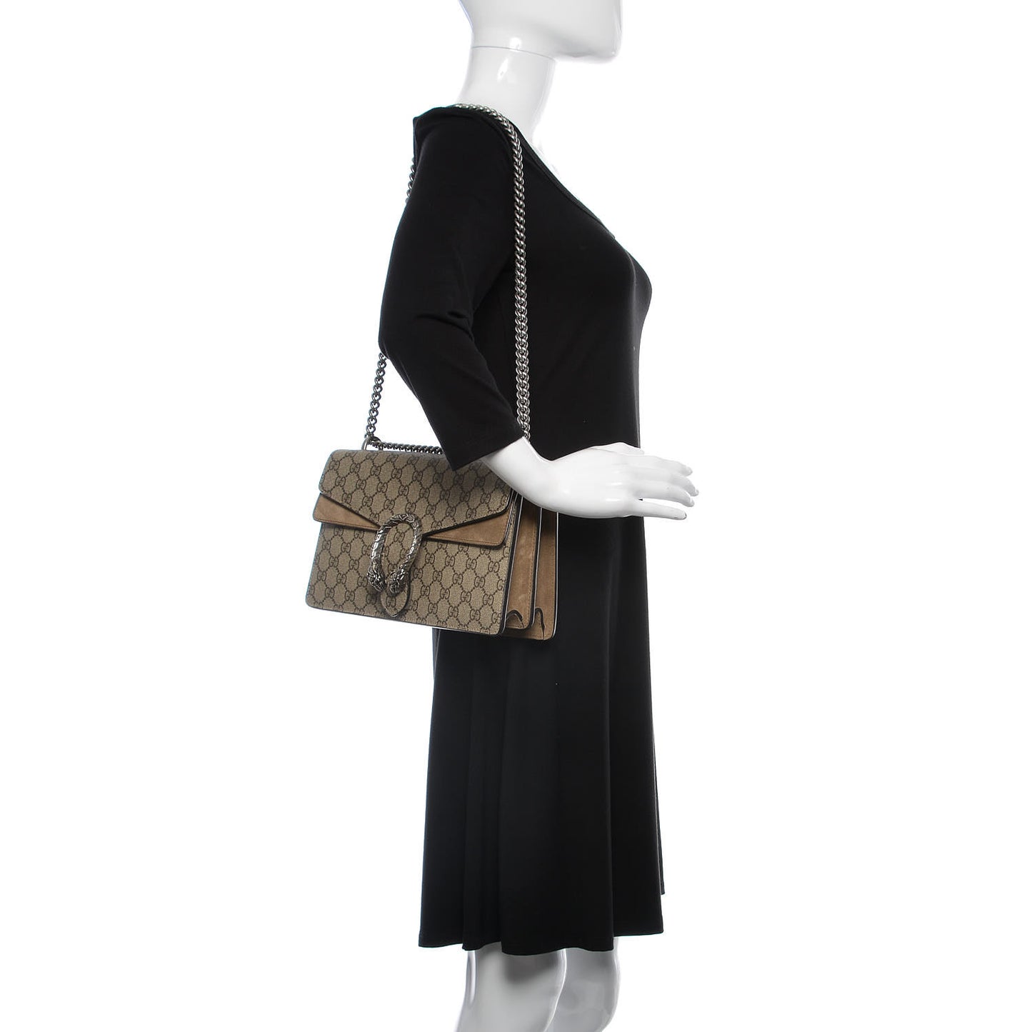 GG Supreme Monogram Small Dionysus Shoulder Bag Taupe