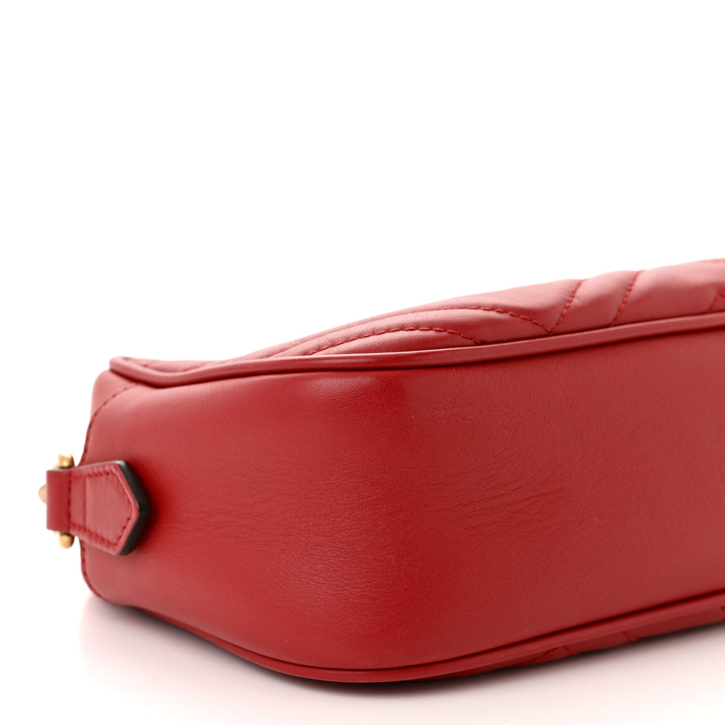 Calfskin Matelasse Small GG Marmont Chain Shoulder Bag Hibiscus Red